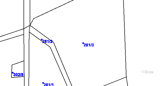 Parcela st. 281/3 v KÚ Loučky u Turnova, Katastrální mapa