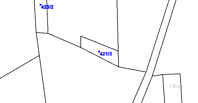 Parcela st. 421/3 v KÚ Loučky u Turnova, Katastrální mapa