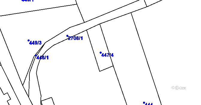 Parcela st. 447/4 v KÚ Loučky u Turnova, Katastrální mapa