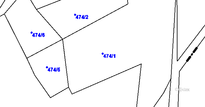 Parcela st. 474/1 v KÚ Loučky u Turnova, Katastrální mapa