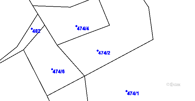 Parcela st. 474/2 v KÚ Loučky u Turnova, Katastrální mapa