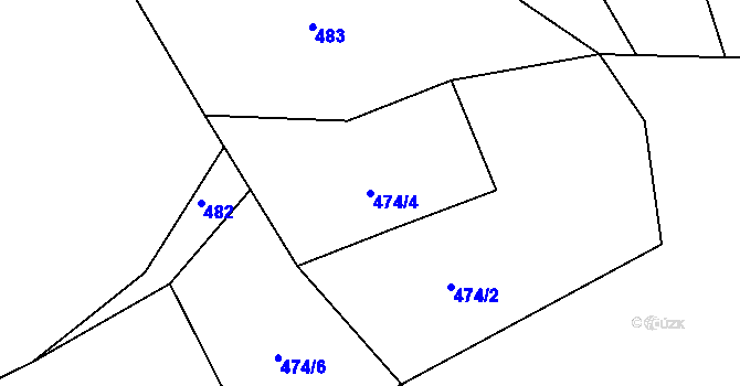 Parcela st. 474/4 v KÚ Loučky u Turnova, Katastrální mapa