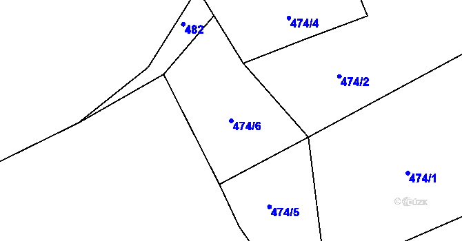 Parcela st. 474/6 v KÚ Loučky u Turnova, Katastrální mapa