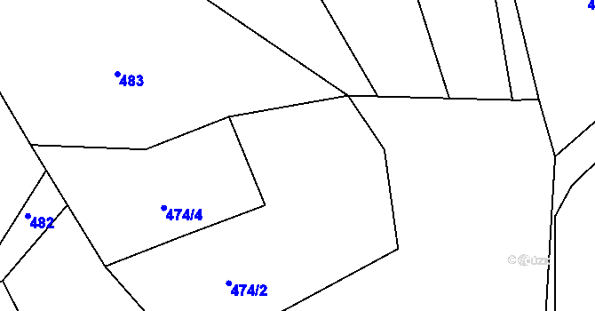 Parcela st. 474/7 v KÚ Loučky u Turnova, Katastrální mapa