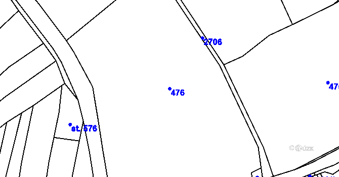 Parcela st. 476 v KÚ Loučky u Turnova, Katastrální mapa