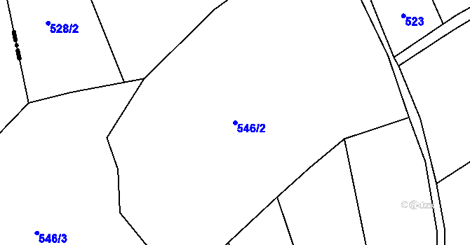 Parcela st. 546/2 v KÚ Loučky u Turnova, Katastrální mapa