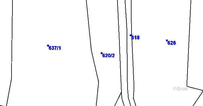 Parcela st. 620/2 v KÚ Loučky u Turnova, Katastrální mapa