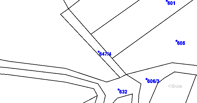Parcela st. 647/4 v KÚ Loučky u Turnova, Katastrální mapa