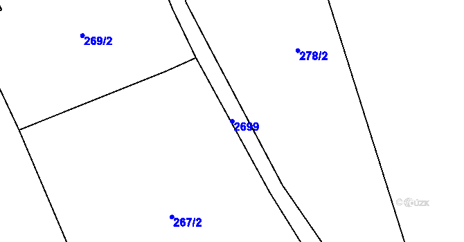 Parcela st. 2699 v KÚ Loučky u Turnova, Katastrální mapa