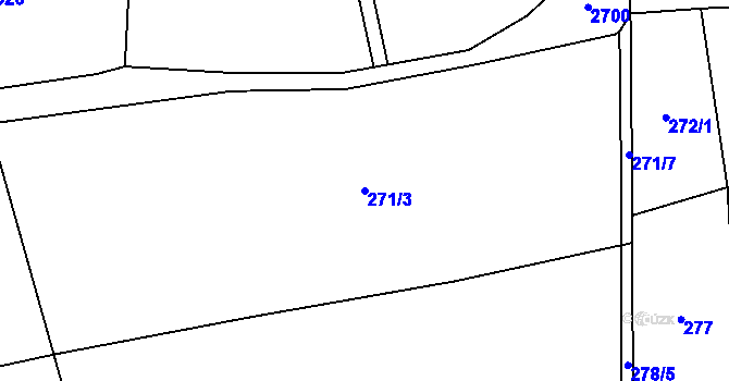 Parcela st. 271/3 v KÚ Loučky u Turnova, Katastrální mapa