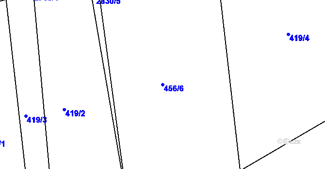 Parcela st. 456/6 v KÚ Loučky u Turnova, Katastrální mapa