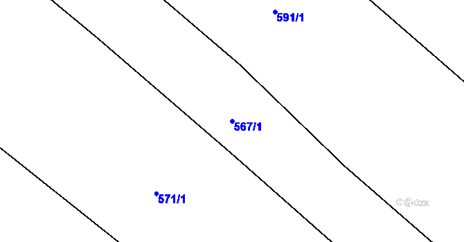 Parcela st. 567/1 v KÚ Loučky u Turnova, Katastrální mapa