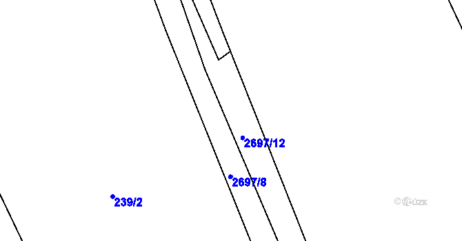 Parcela st. 2697/12 v KÚ Loučky u Turnova, Katastrální mapa