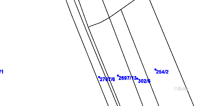 Parcela st. 2697/14 v KÚ Loučky u Turnova, Katastrální mapa
