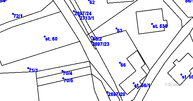 Parcela st. 2697/22 v KÚ Loučky u Turnova, Katastrální mapa
