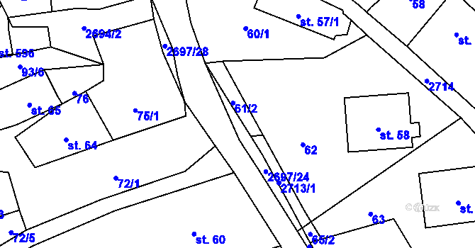 Parcela st. 2697/26 v KÚ Loučky u Turnova, Katastrální mapa