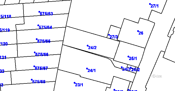 Parcela st. 24/2 v KÚ Klokoty, Katastrální mapa