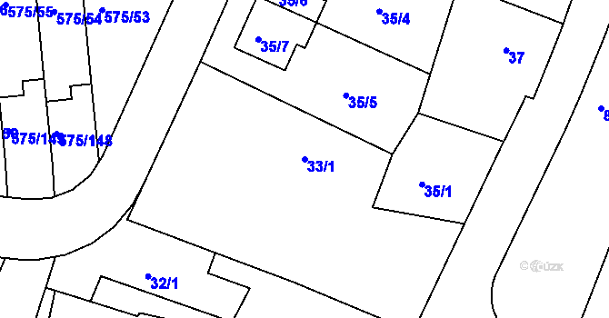 Parcela st. 33/1 v KÚ Klokoty, Katastrální mapa