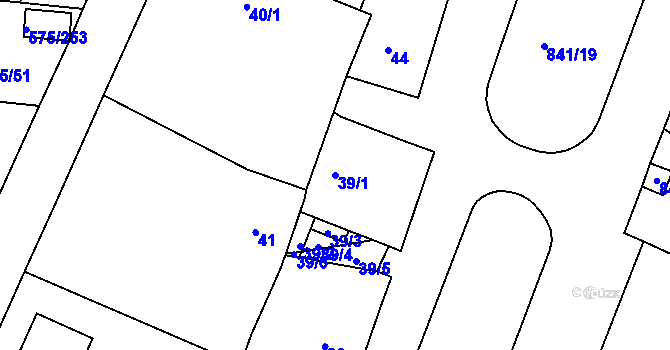 Parcela st. 39/1 v KÚ Klokoty, Katastrální mapa