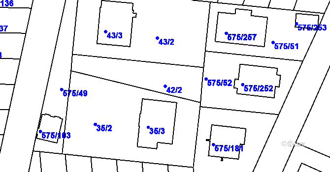 Parcela st. 42/2 v KÚ Klokoty, Katastrální mapa
