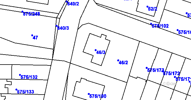 Parcela st. 46/3 v KÚ Klokoty, Katastrální mapa