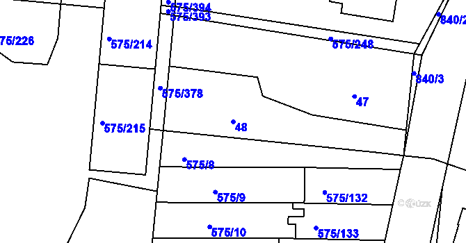 Parcela st. 48 v KÚ Klokoty, Katastrální mapa