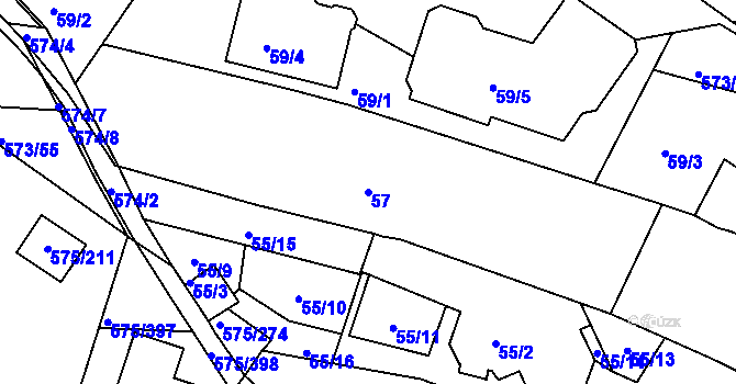 Parcela st. 57 v KÚ Klokoty, Katastrální mapa