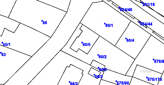 Parcela st. 60/5 v KÚ Klokoty, Katastrální mapa