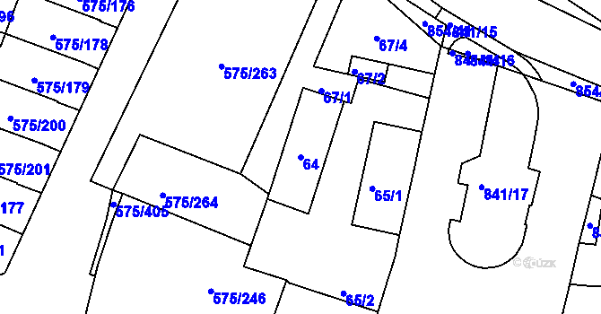Parcela st. 64 v KÚ Klokoty, Katastrální mapa