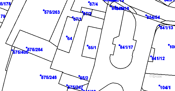 Parcela st. 65/1 v KÚ Klokoty, Katastrální mapa