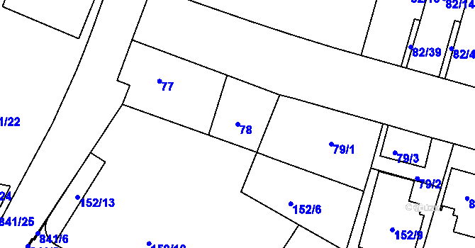 Parcela st. 78 v KÚ Klokoty, Katastrální mapa