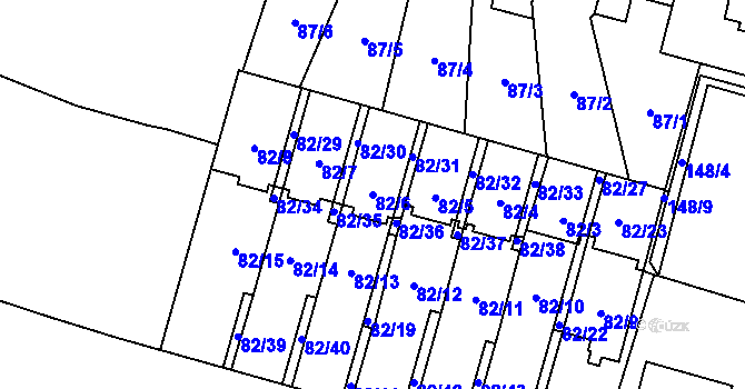Parcela st. 82/6 v KÚ Klokoty, Katastrální mapa