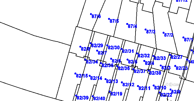 Parcela st. 82/7 v KÚ Klokoty, Katastrální mapa