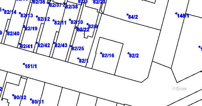 Parcela st. 82/16 v KÚ Klokoty, Katastrální mapa