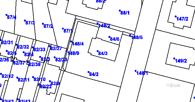 Parcela st. 84/3 v KÚ Klokoty, Katastrální mapa