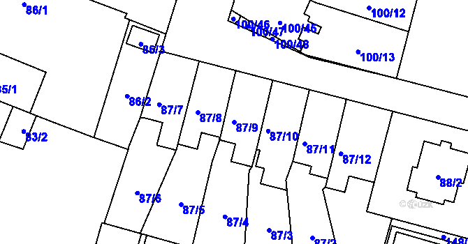 Parcela st. 87/9 v KÚ Klokoty, Katastrální mapa
