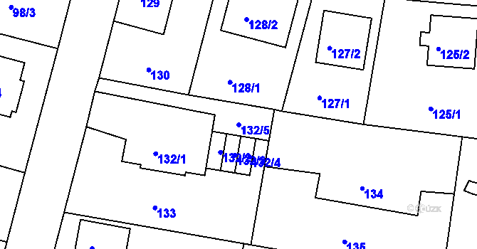 Parcela st. 132/5 v KÚ Klokoty, Katastrální mapa