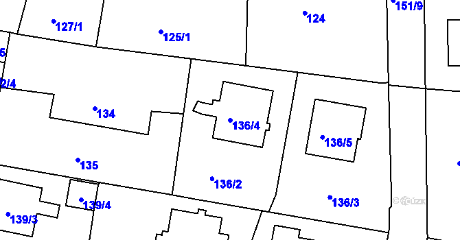 Parcela st. 136/4 v KÚ Klokoty, Katastrální mapa