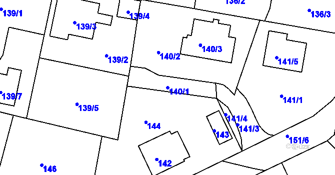Parcela st. 140/1 v KÚ Klokoty, Katastrální mapa