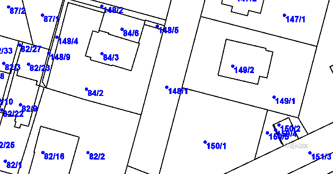 Parcela st. 148/1 v KÚ Klokoty, Katastrální mapa