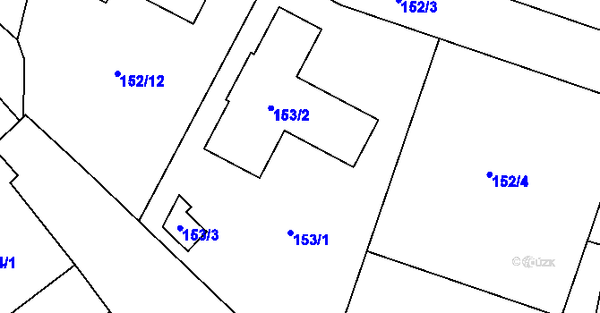 Parcela st. 153 v KÚ Klokoty, Katastrální mapa