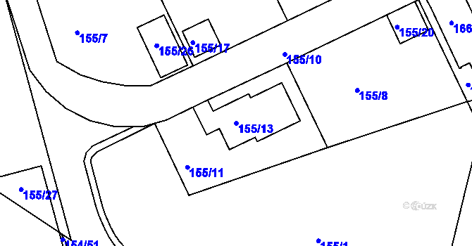 Parcela st. 155/13 v KÚ Klokoty, Katastrální mapa