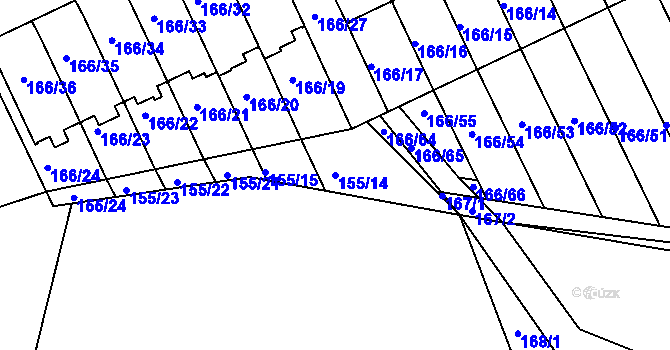 Parcela st. 155/14 v KÚ Klokoty, Katastrální mapa