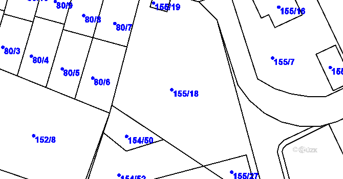 Parcela st. 155/18 v KÚ Klokoty, Katastrální mapa