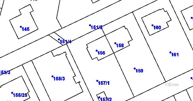 Parcela st. 156 v KÚ Klokoty, Katastrální mapa
