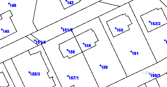 Parcela st. 158 v KÚ Klokoty, Katastrální mapa