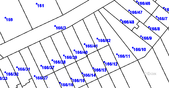 Parcela st. 166/41 v KÚ Klokoty, Katastrální mapa
