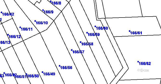 Parcela st. 166/58 v KÚ Klokoty, Katastrální mapa
