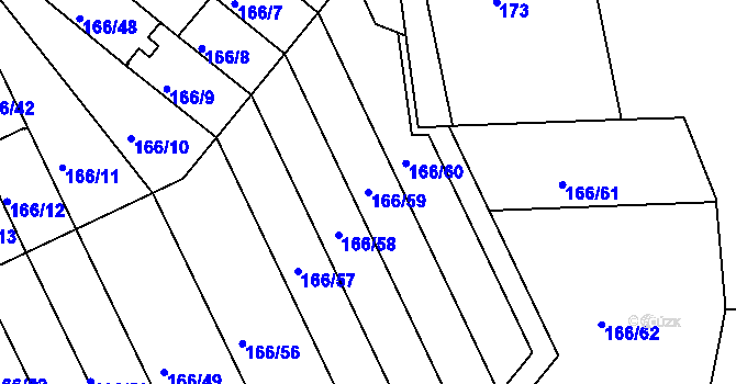 Parcela st. 166/59 v KÚ Klokoty, Katastrální mapa