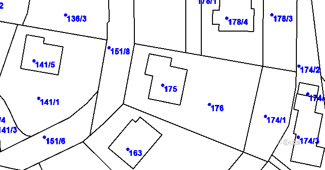 Parcela st. 175 v KÚ Klokoty, Katastrální mapa